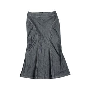 Bisou Bisou Denim Maxi Skirt Mermaid Pleated Boho Size 12 Y2K Western 90s Y2K